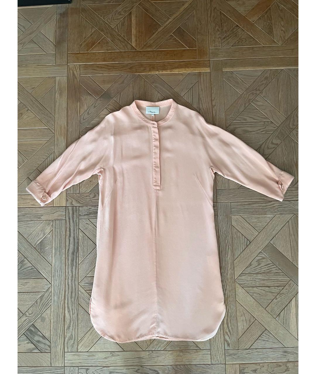 3.1 PHILLIP LIM Коралловое шелковое повседневное платье, фото 3