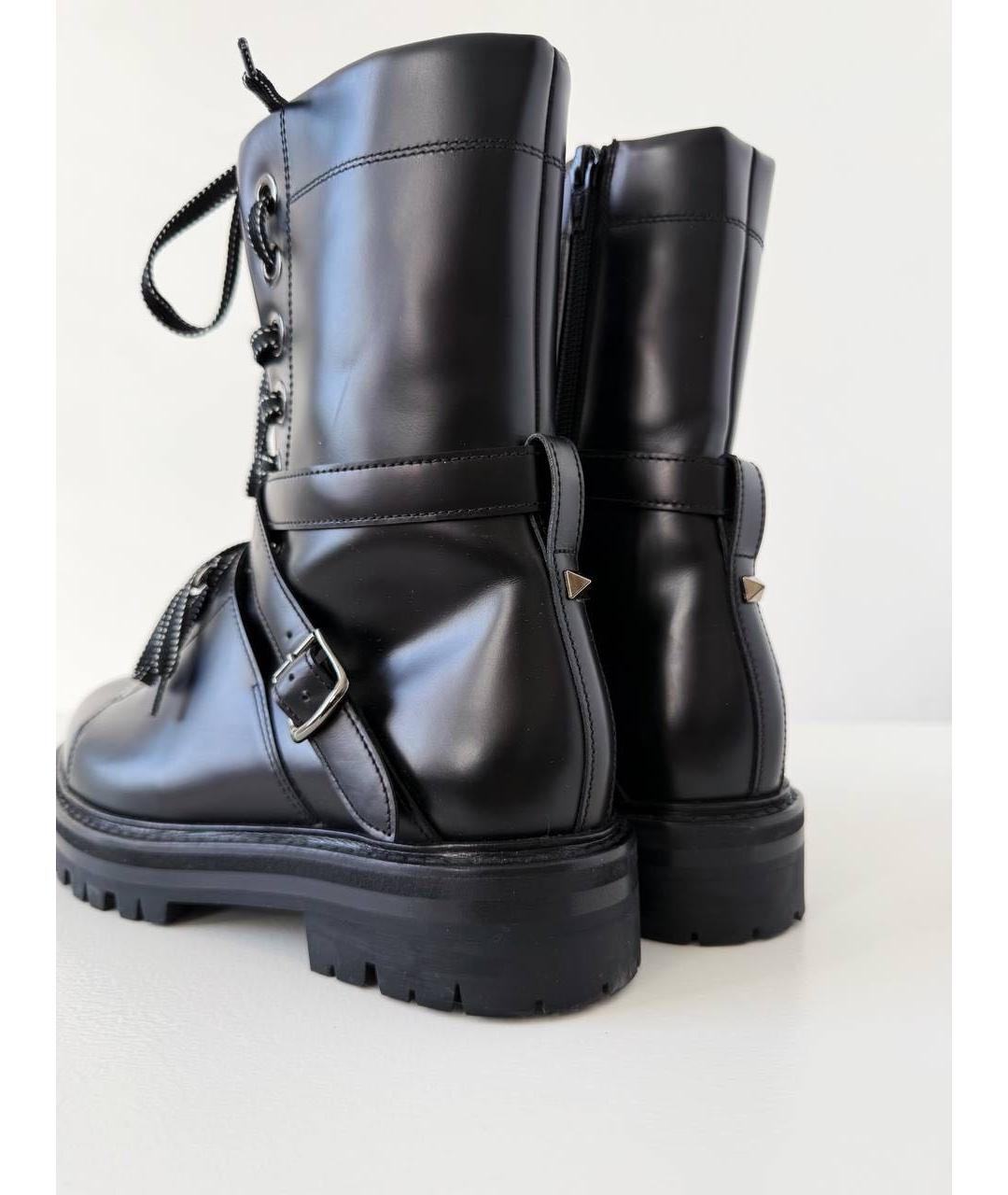 VALENTINO Черные кожаные ботинки, фото 5