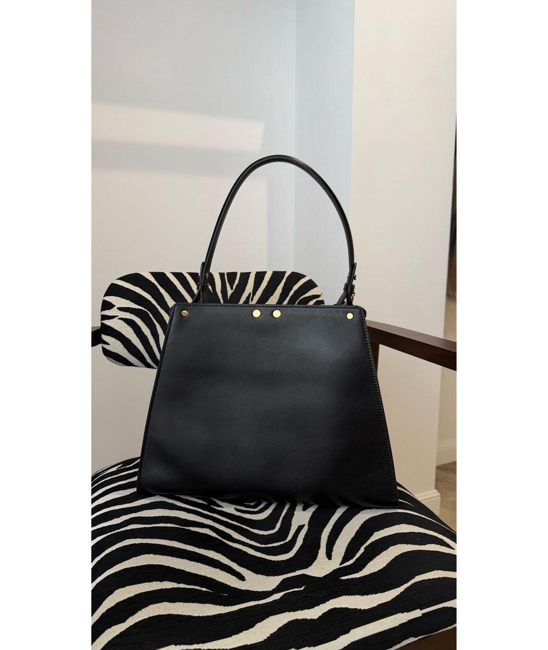 FENDI Черная кожаная сумка с короткими ручками, фото 6