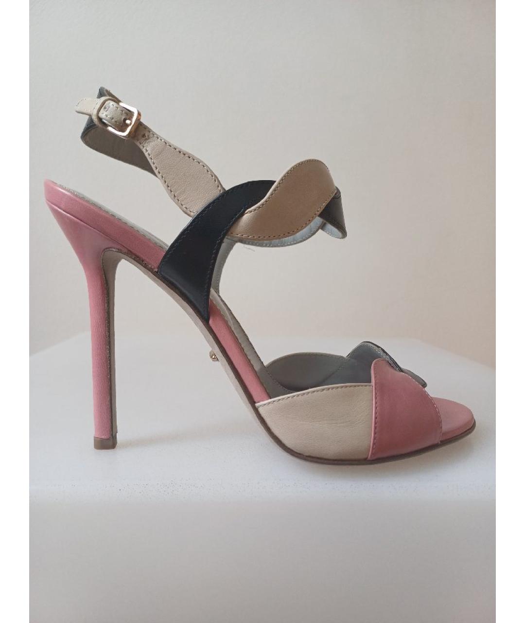 SERGIO ROSSI Мульти кожаные босоножки, фото 10