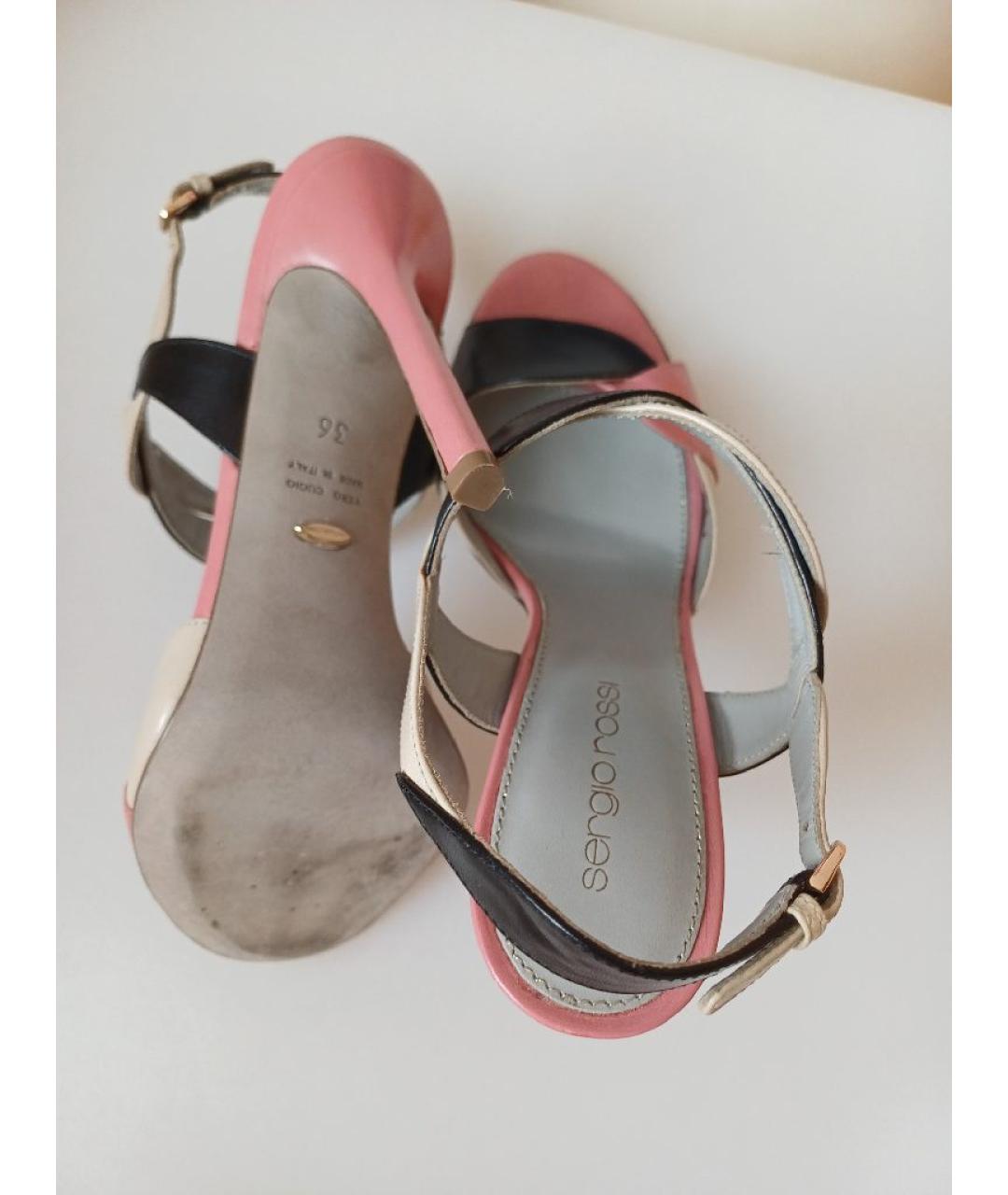 SERGIO ROSSI Мульти кожаные босоножки, фото 9