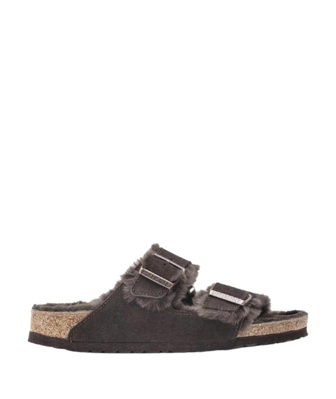 BIRKENSTOCK Коричневые замшевые сандалии, фото 1