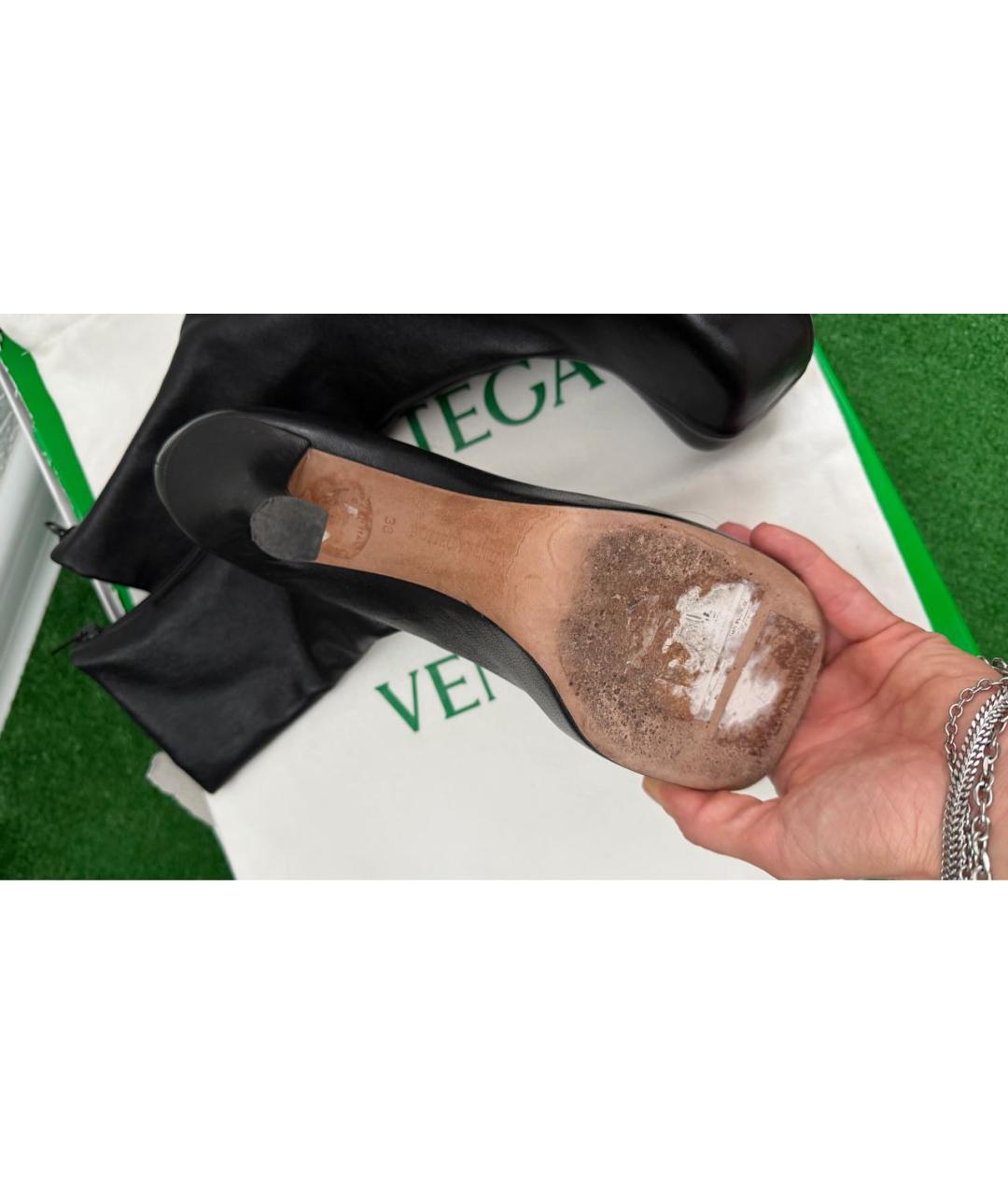 BOTTEGA VENETA Черные кожаные ботинки, фото 8