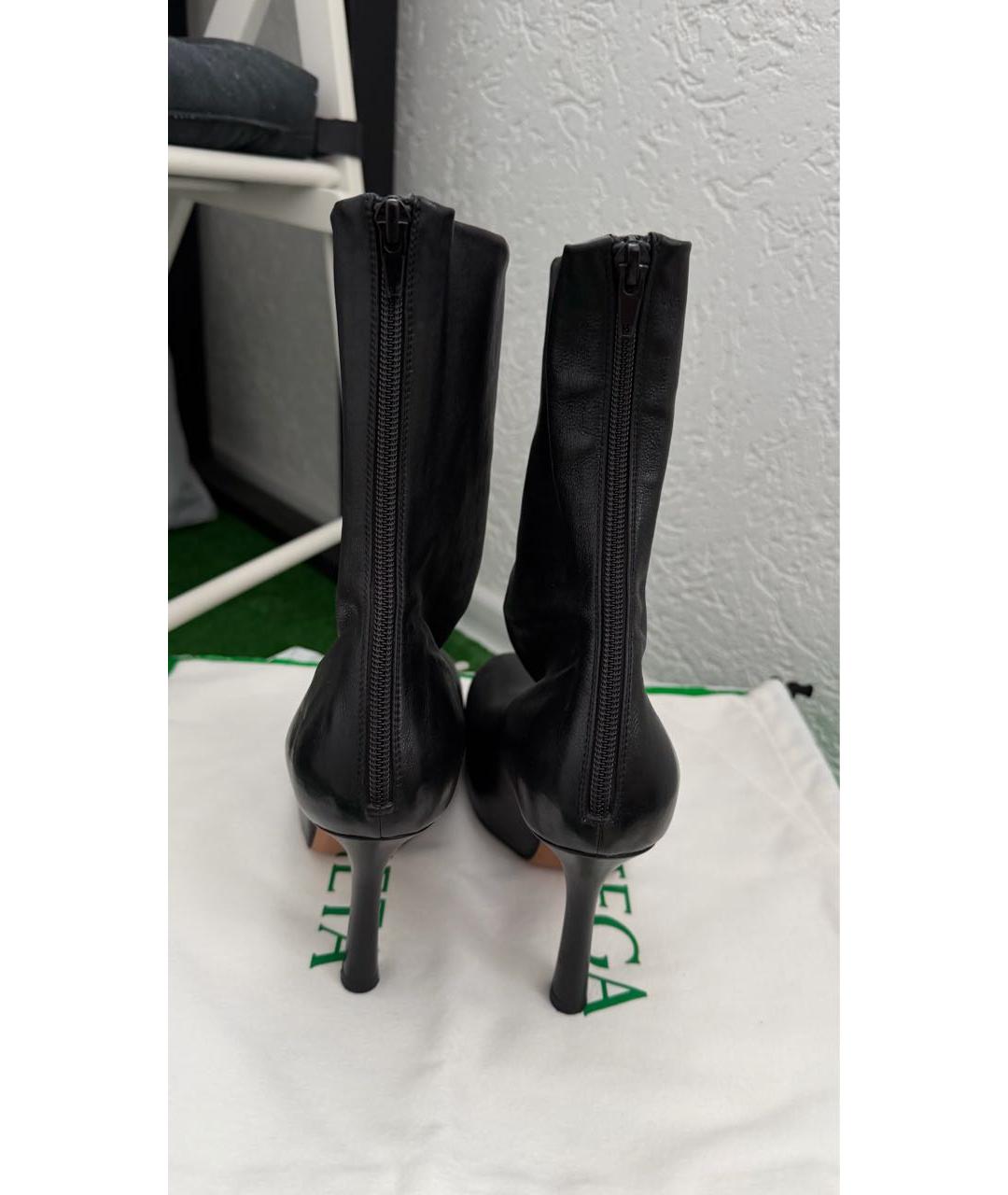 BOTTEGA VENETA Черные кожаные ботинки, фото 4