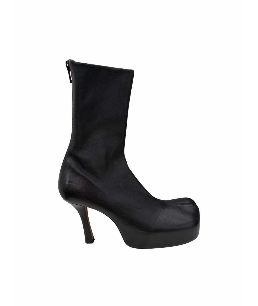 BOTTEGA VENETA Черные кожаные ботинки, фото 1