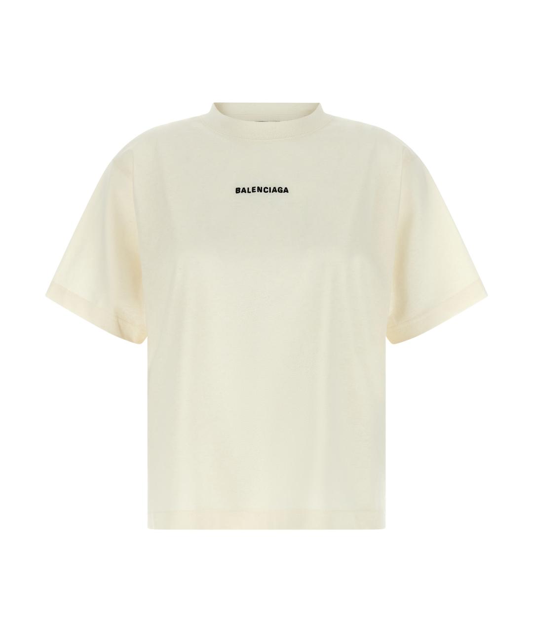 BALENCIAGA Белая хлопковая футболка, фото 1