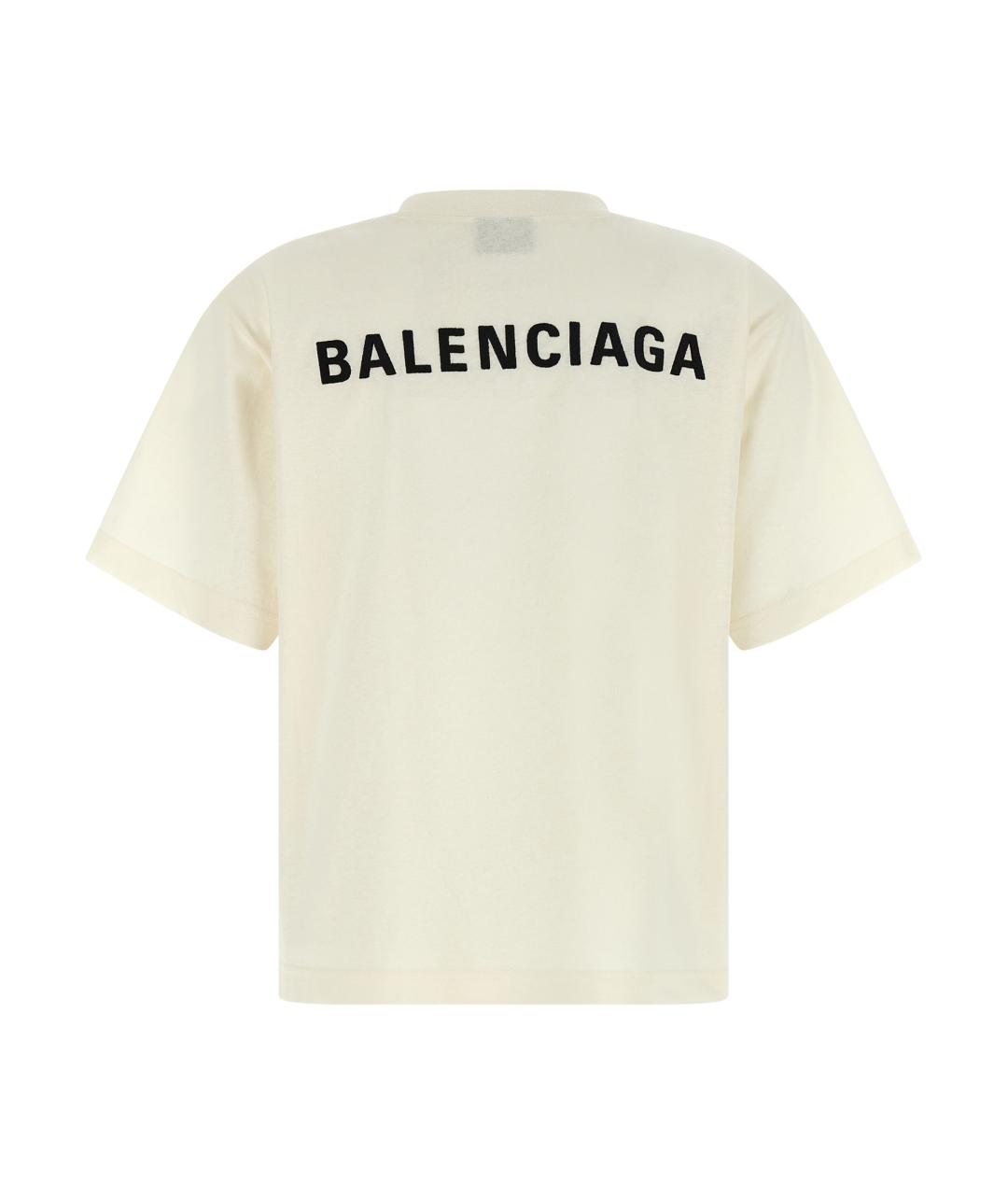 BALENCIAGA Белая хлопковая футболка, фото 2