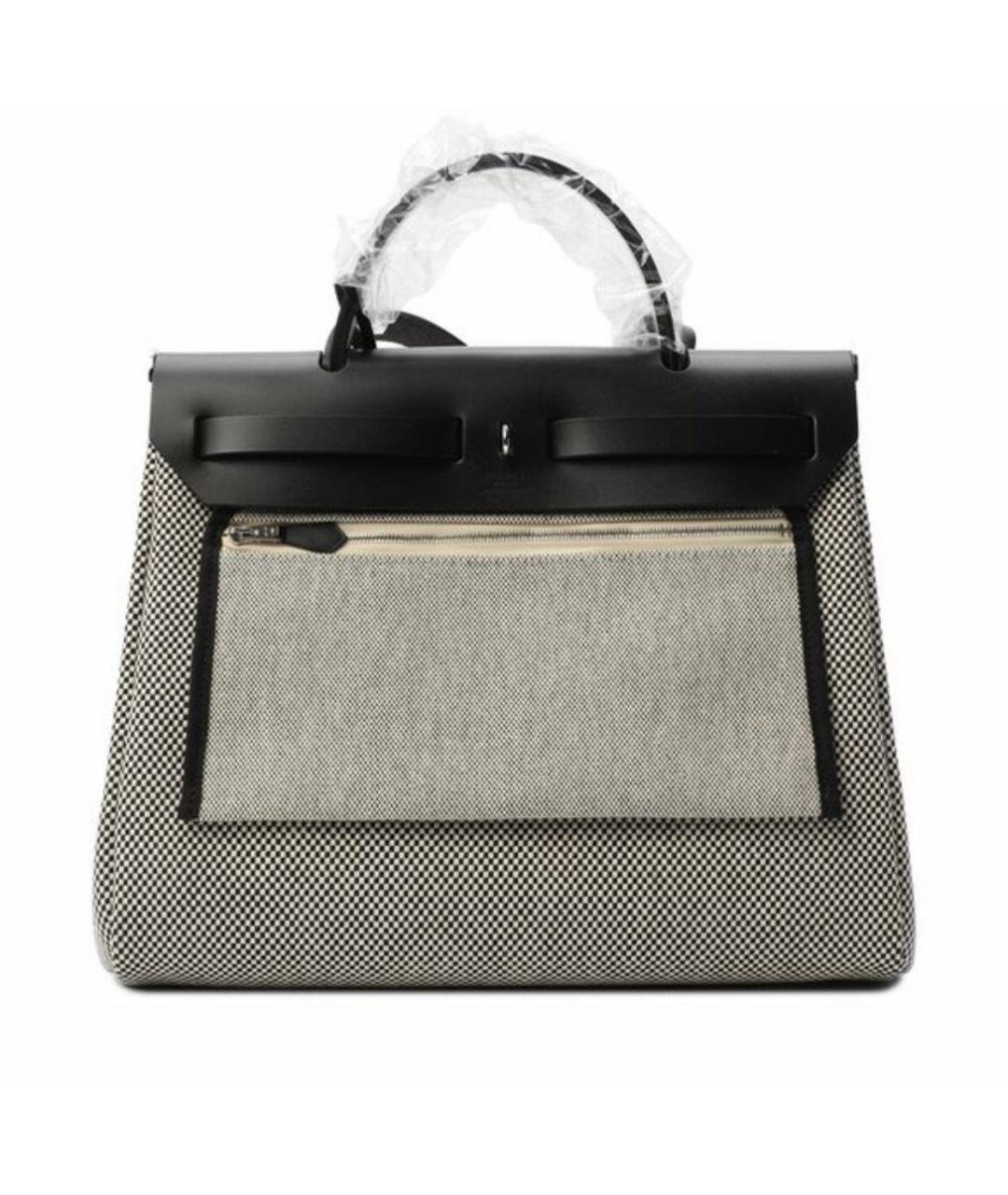 HERMES Серая тканевая сумка через плечо, фото 2