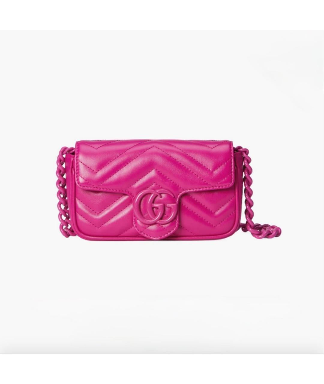 GUCCI Розовая кожаная сумка через плечо, фото 9