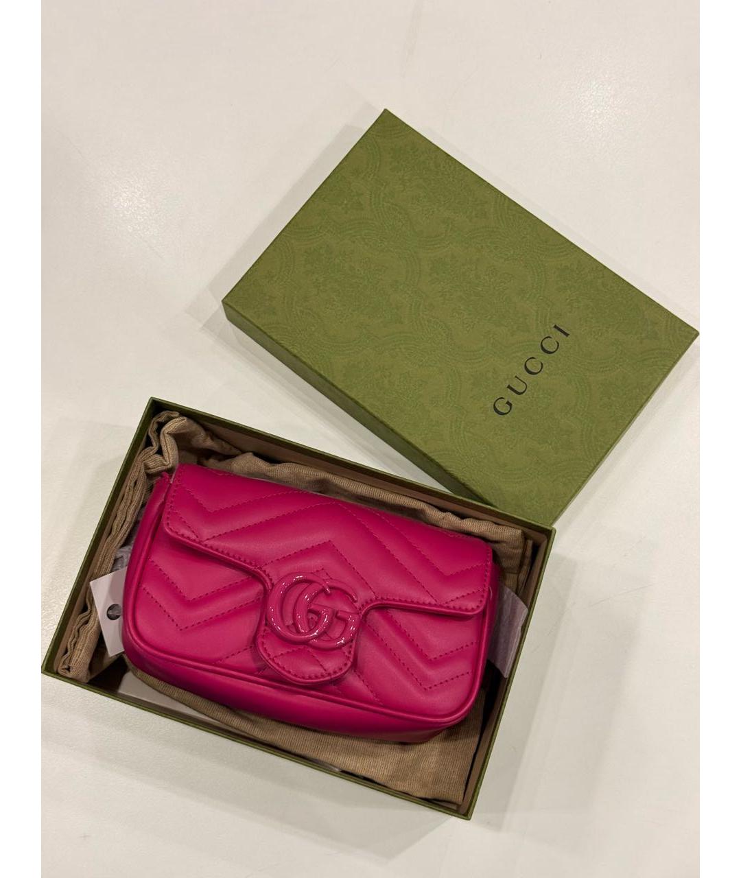 GUCCI Розовая кожаная сумка через плечо, фото 8