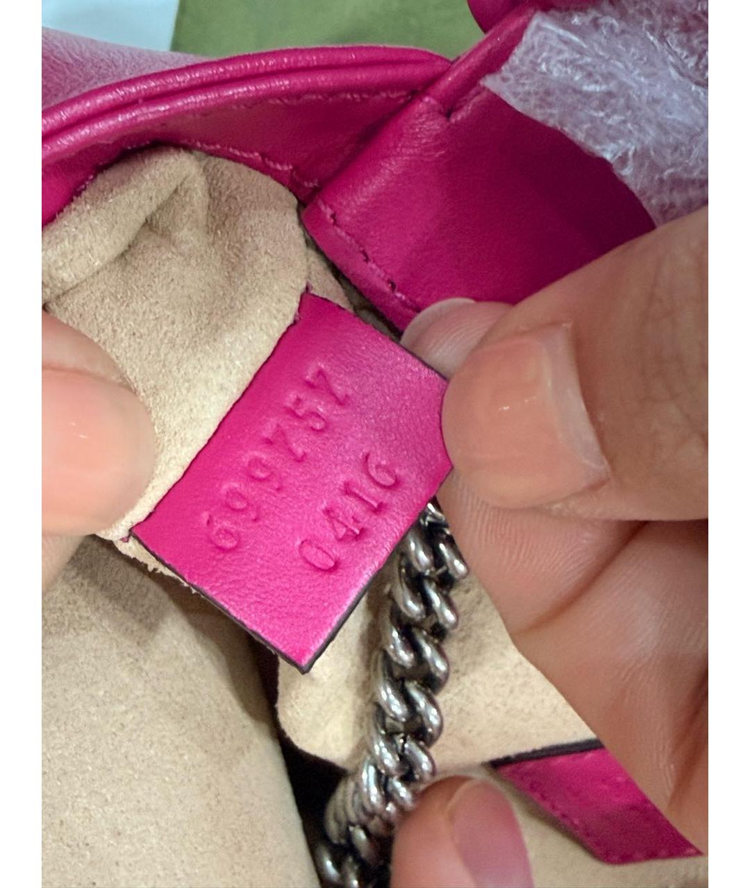 GUCCI Розовая кожаная сумка через плечо, фото 5