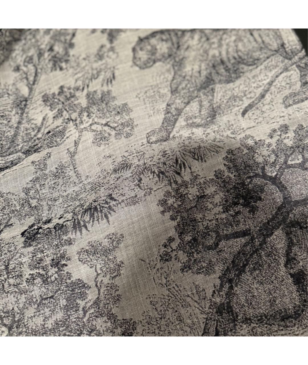 CHRISTIAN DIOR Серый шерстяной шарф, фото 2