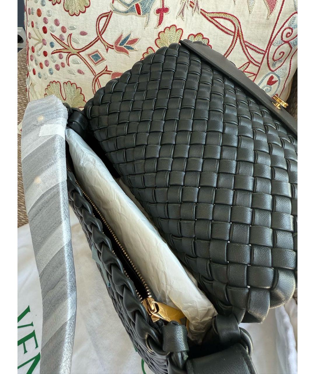BOTTEGA VENETA Зеленая кожаная сумка через плечо, фото 4