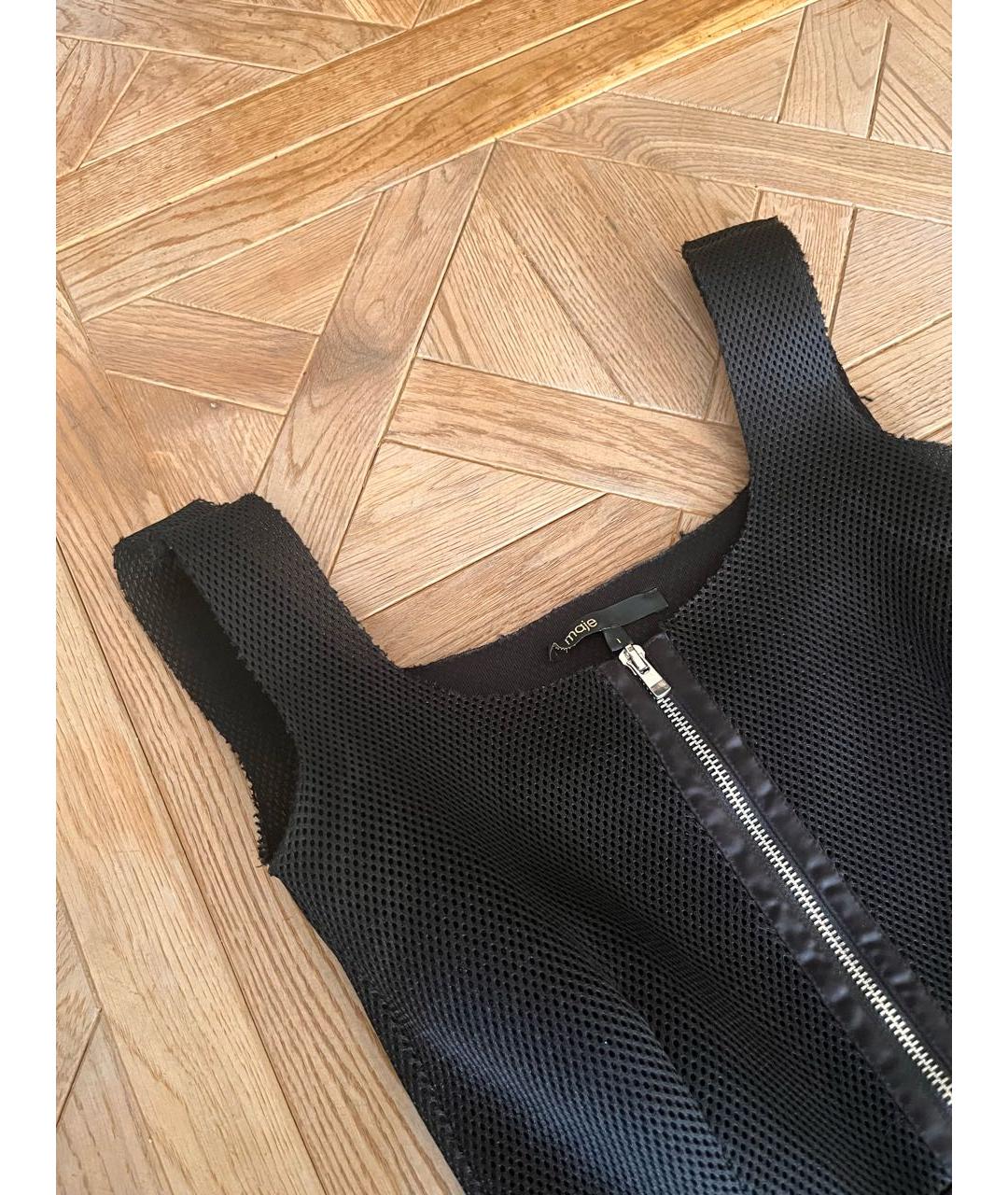 MAJE Черное полиэстеровое повседневное платье, фото 3