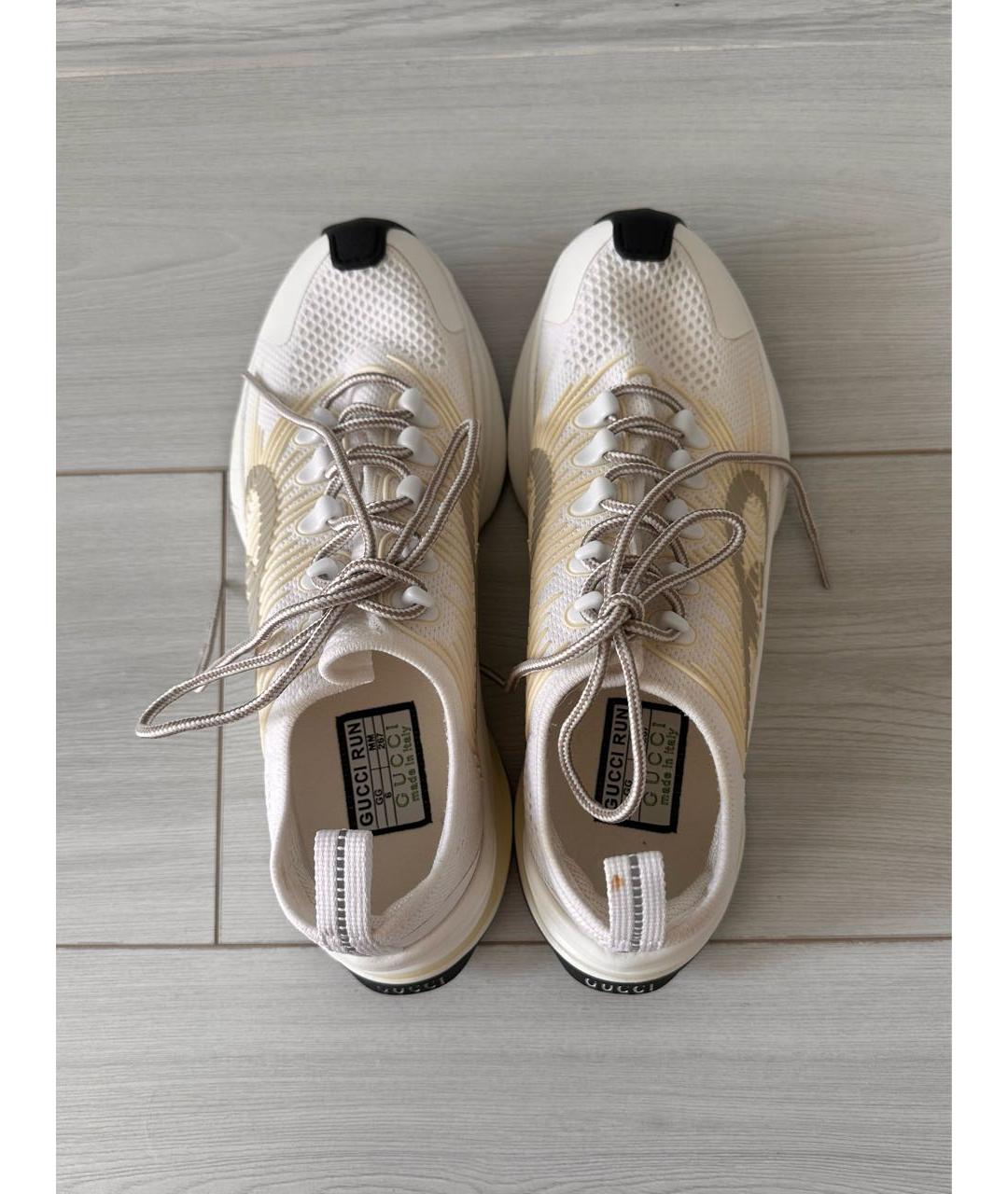 GUCCI Бежевые текстильные низкие кроссовки / кеды, фото 3