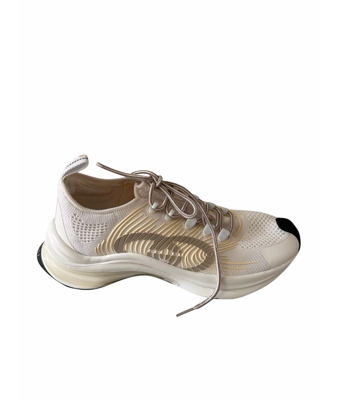 GUCCI Бежевые текстильные низкие кроссовки / кеды, фото 1