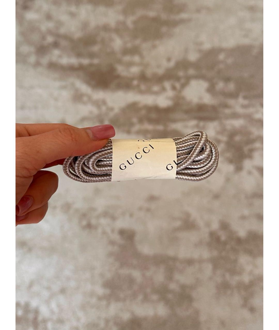 GUCCI Бежевые текстильные низкие кроссовки / кеды, фото 6