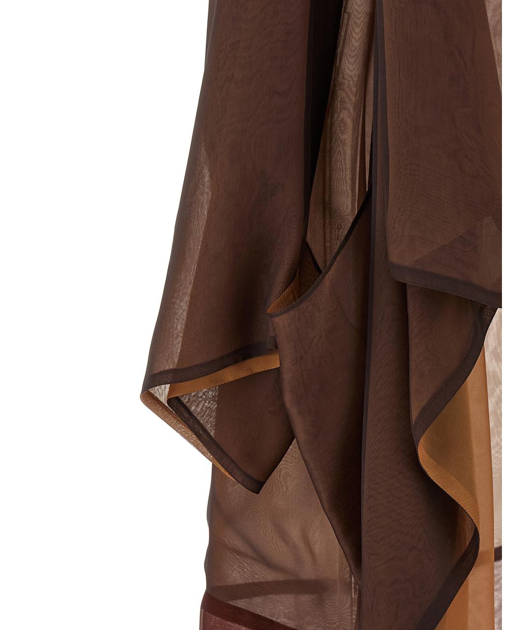 ALBERTA FERRETTI Коричневый шелковый кардиган, фото 4