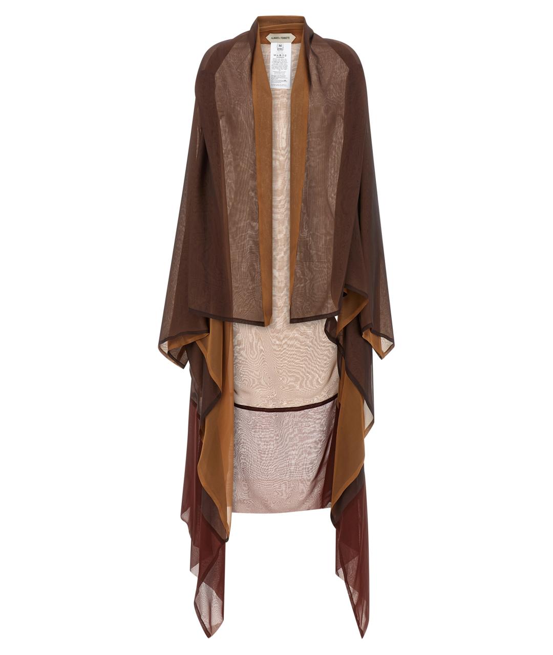 ALBERTA FERRETTI Коричневый шелковый кардиган, фото 1