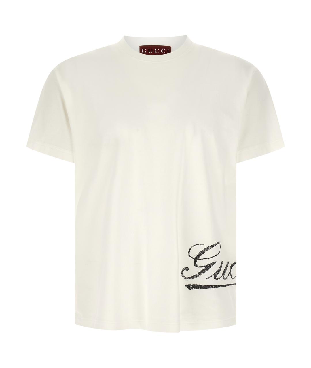 GUCCI Белая хлопковая футболка, фото 1