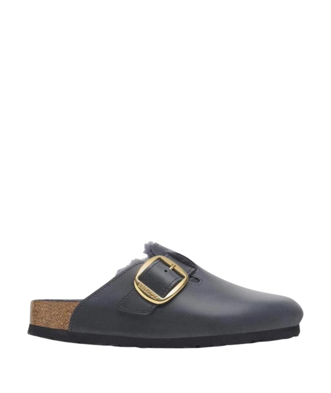 BIRKENSTOCK Синие кожаные мюли, фото 1