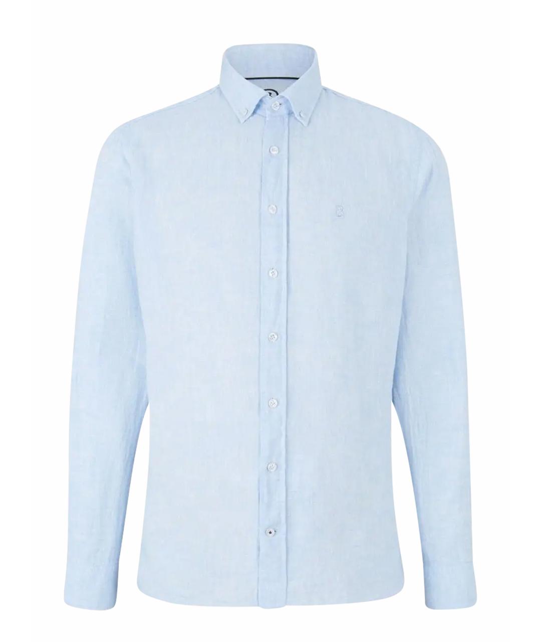 BOGNER Голубая льняная кэжуал рубашка, фото 8