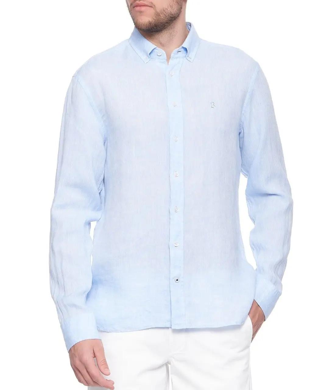 BOGNER Голубая льняная кэжуал рубашка, фото 2