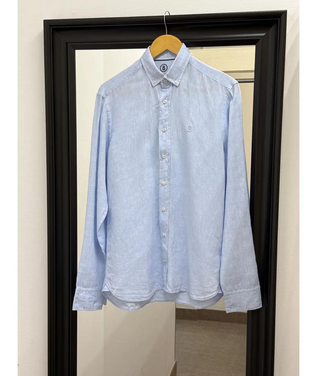 BOGNER Голубая льняная кэжуал рубашка, фото 3