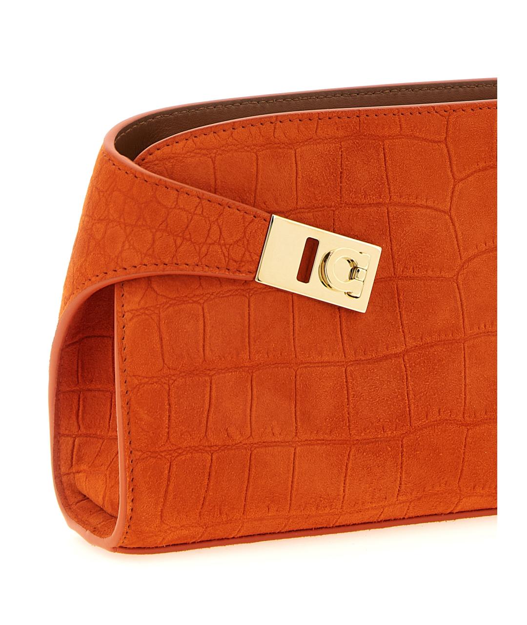 FERRAGAMO Оранжевая замшевая сумка через плечо, фото 3