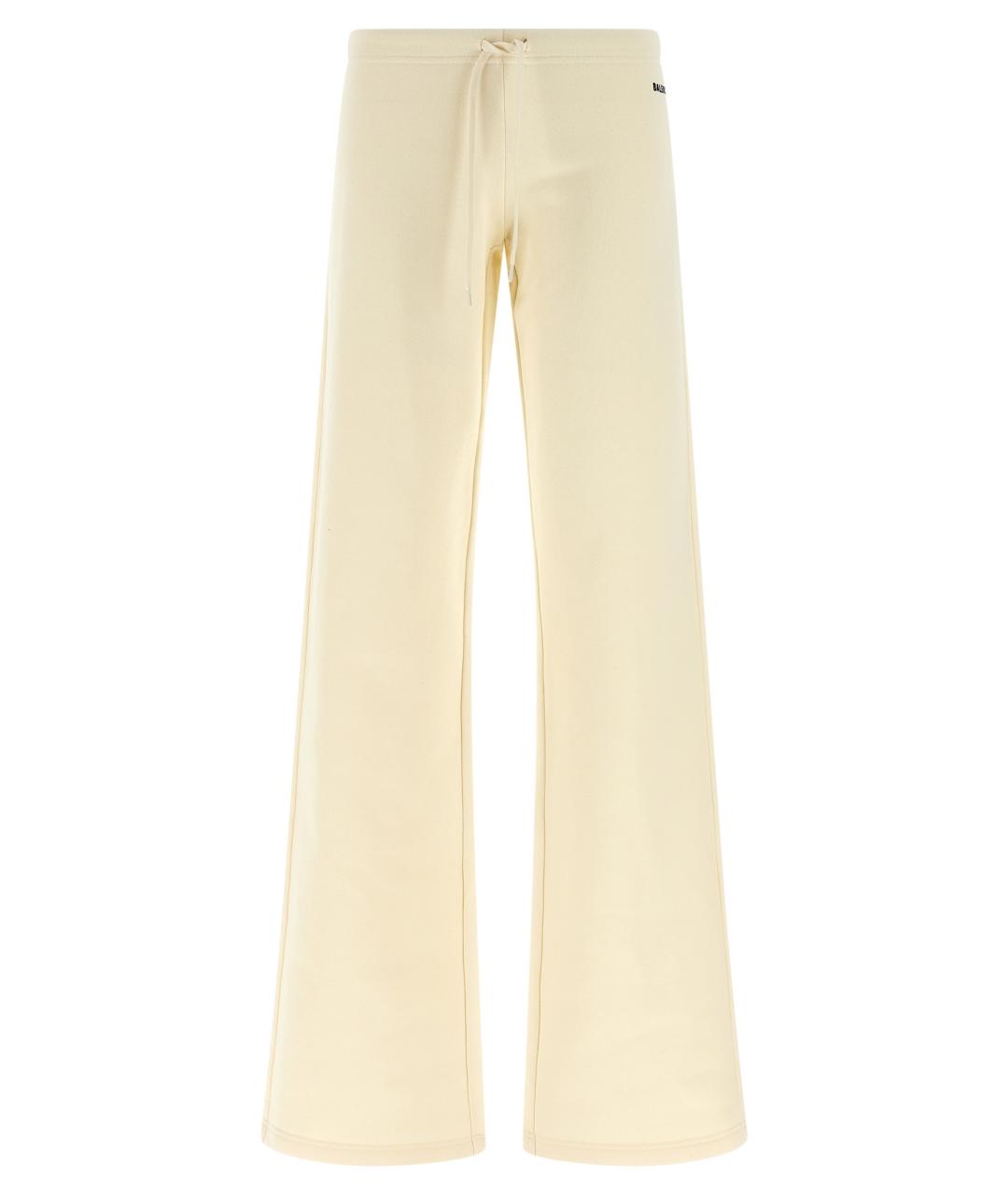 BALENCIAGA Белые хлопковые прямые брюки, фото 1