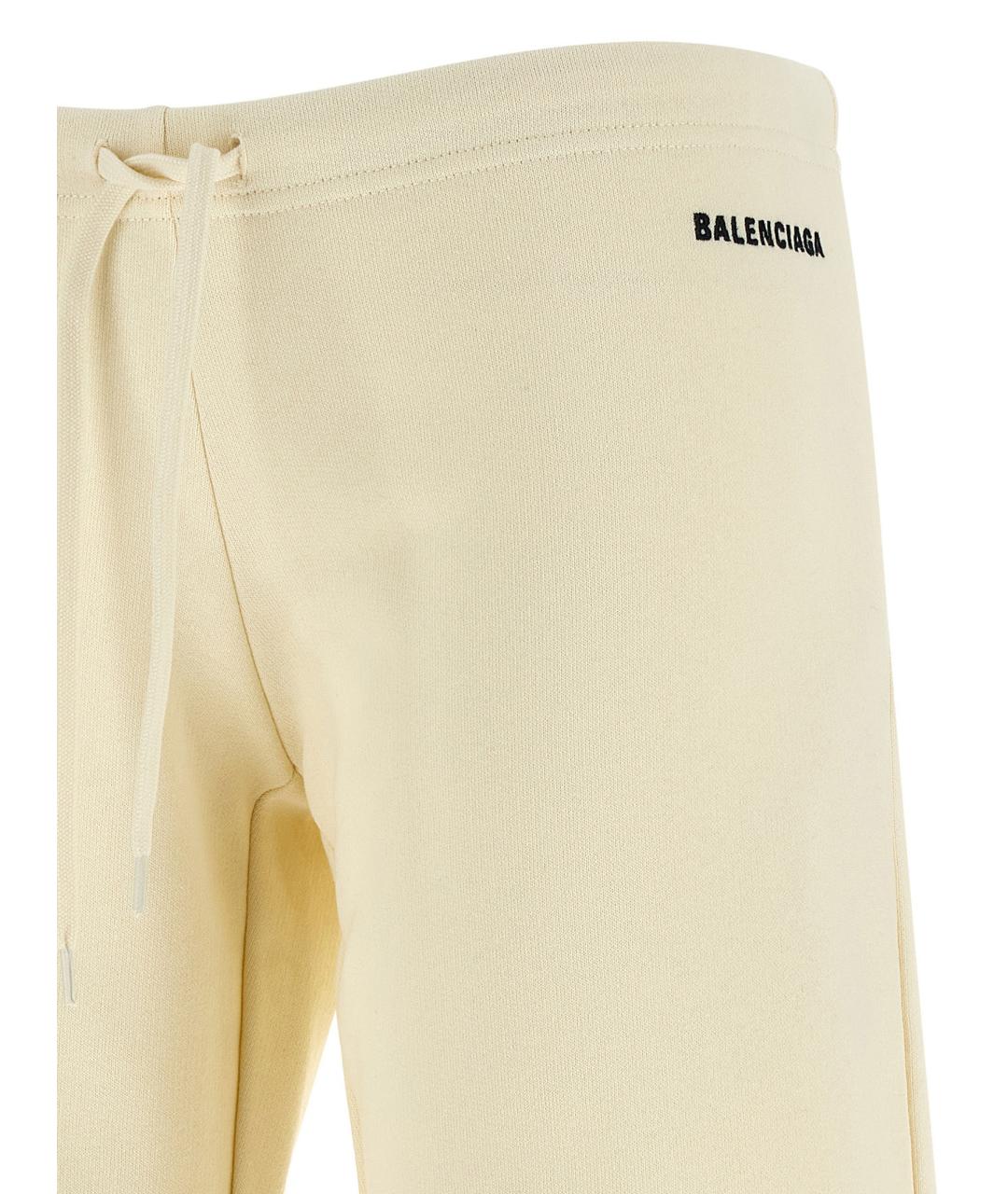 BALENCIAGA Белые хлопковые прямые брюки, фото 3