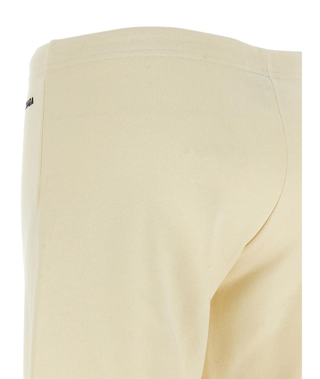 BALENCIAGA Белые хлопковые прямые брюки, фото 4