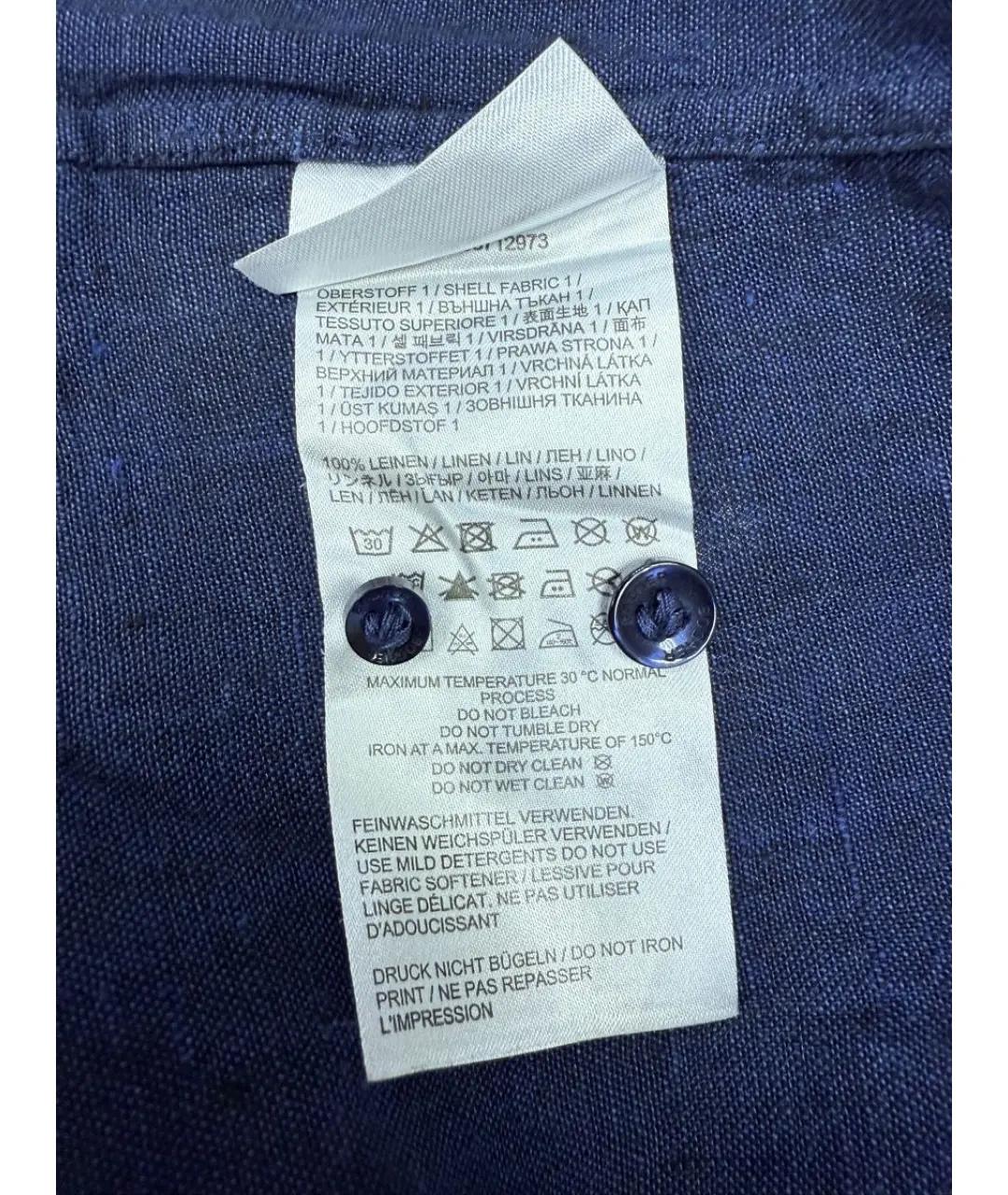 BOGNER Синяя льняная кэжуал рубашка, фото 6