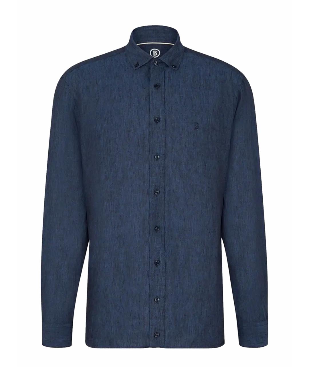 BOGNER Синяя льняная кэжуал рубашка, фото 1