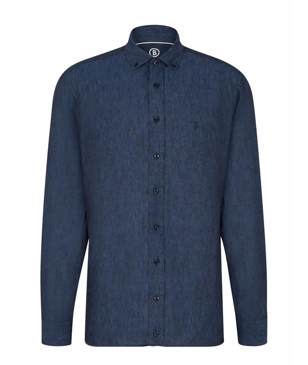 BOGNER Синяя льняная кэжуал рубашка, фото 8