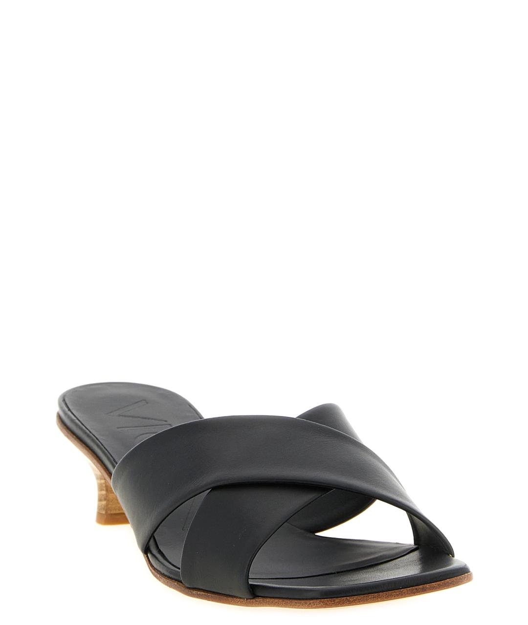 VICINI Черные кожаные мюли, фото 2