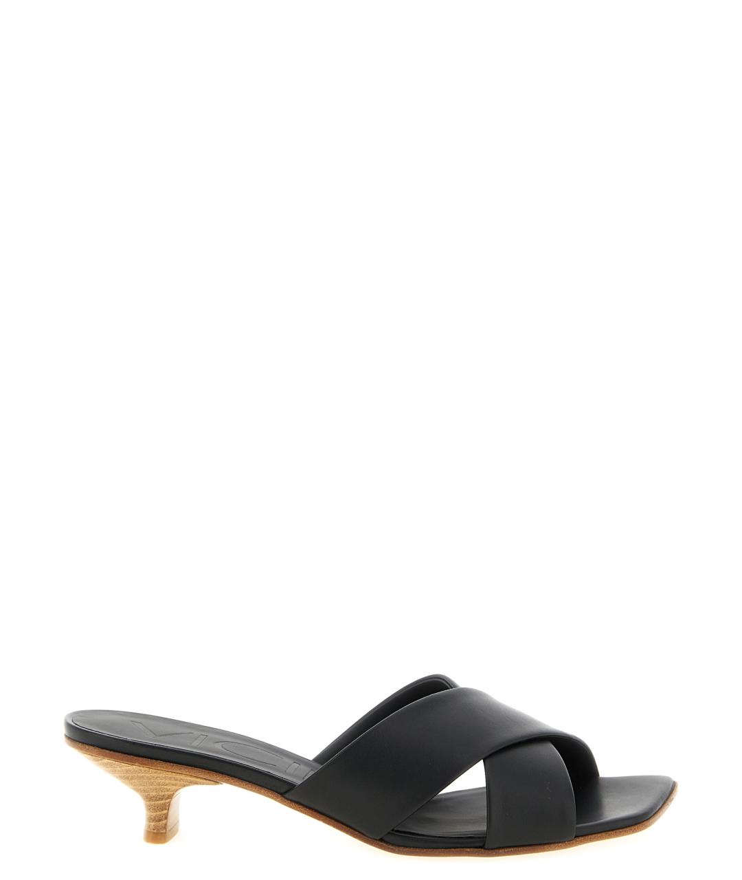 VICINI Черные кожаные мюли, фото 1