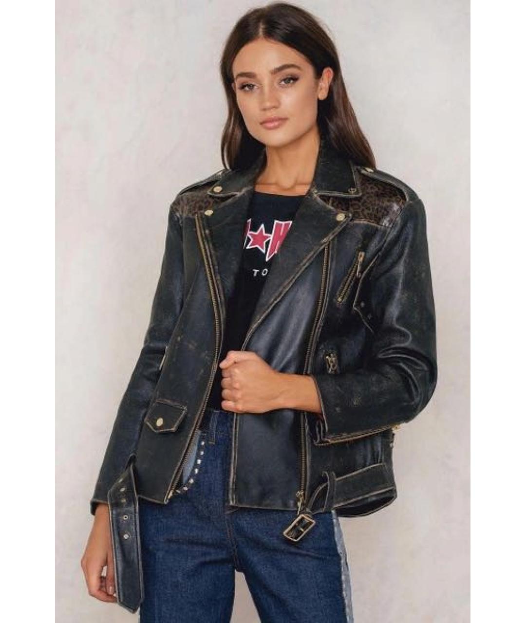 TOMMY HILFIGER Черная кожаная куртка, фото 7