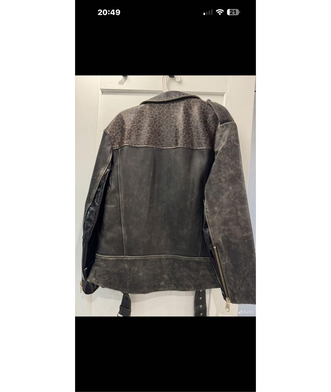 TOMMY HILFIGER Черная кожаная куртка, фото 2