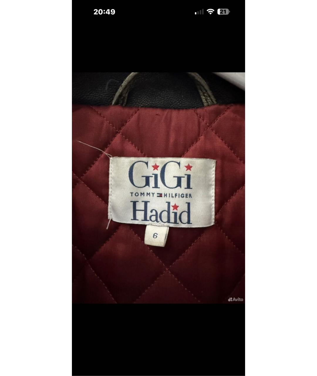 TOMMY HILFIGER Черная кожаная куртка, фото 3