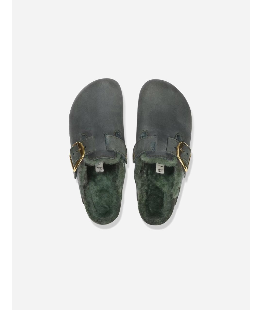 BIRKENSTOCK Зеленые кожаные мюли, фото 3