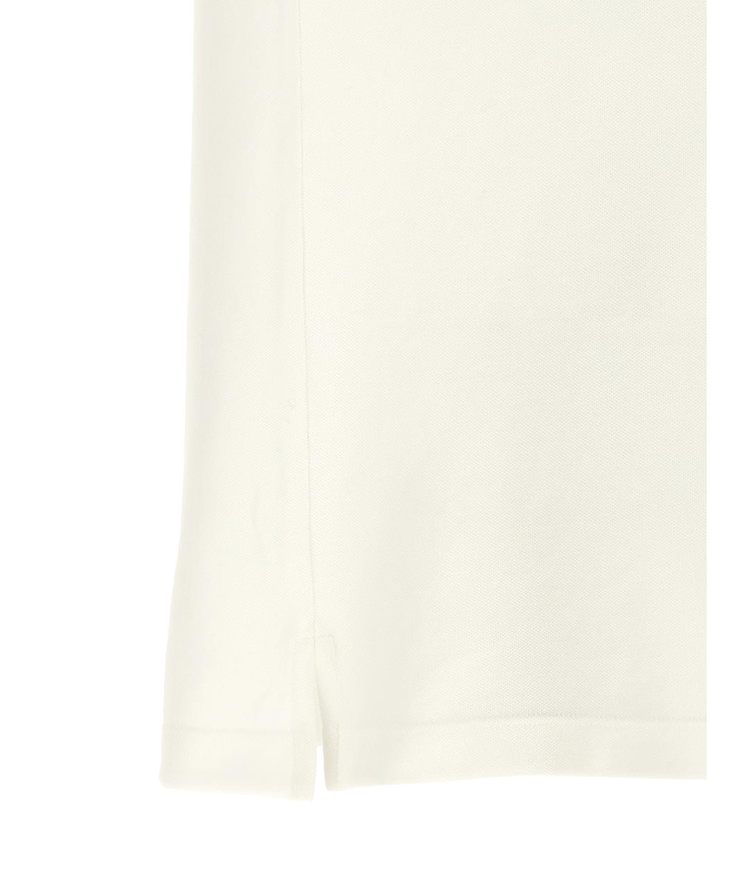 FENDI Белое хлопковое поло с коротким рукавом, фото 4