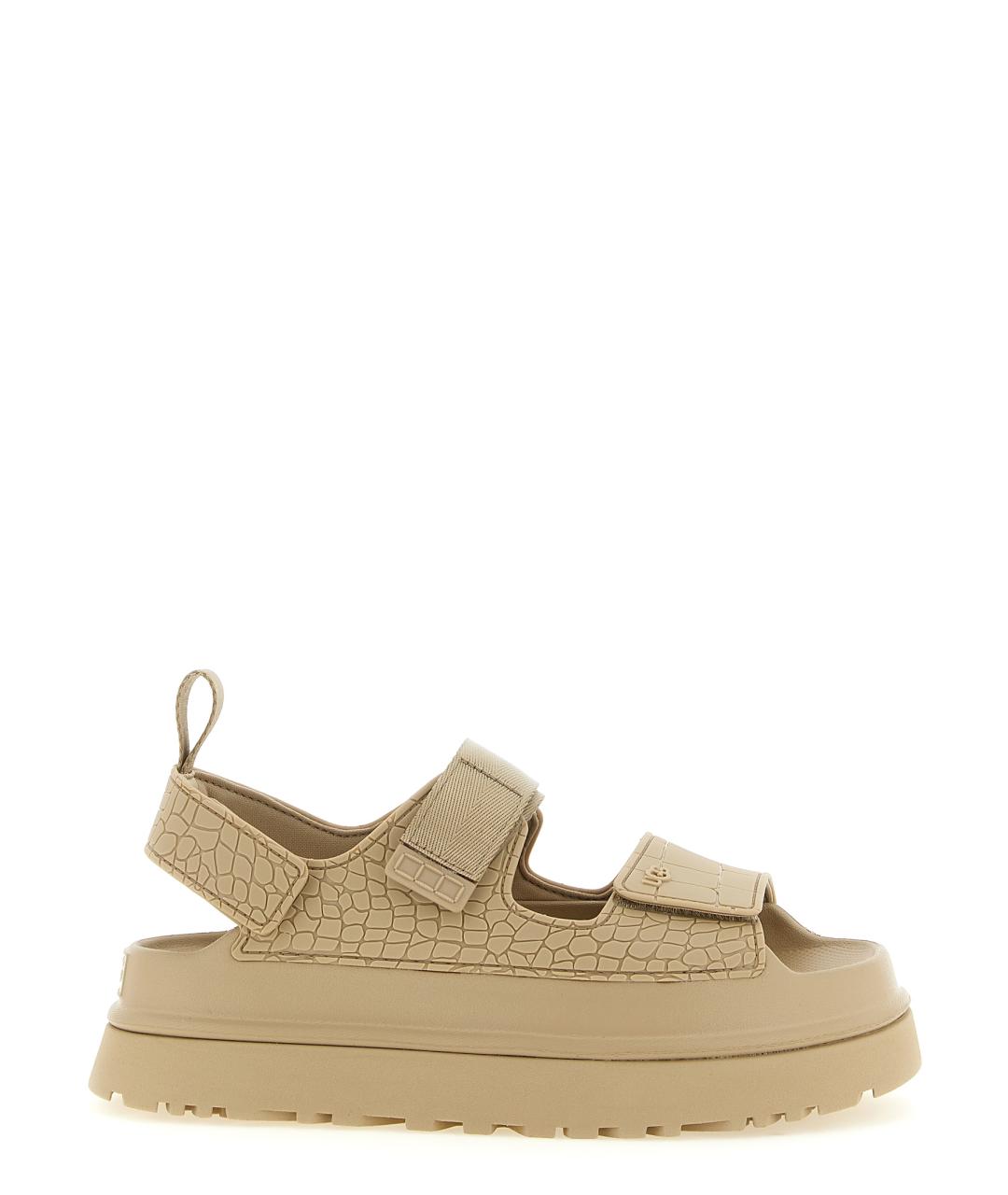 UGG AUSTRALIA Бежевые синтетические сандалии, фото 1