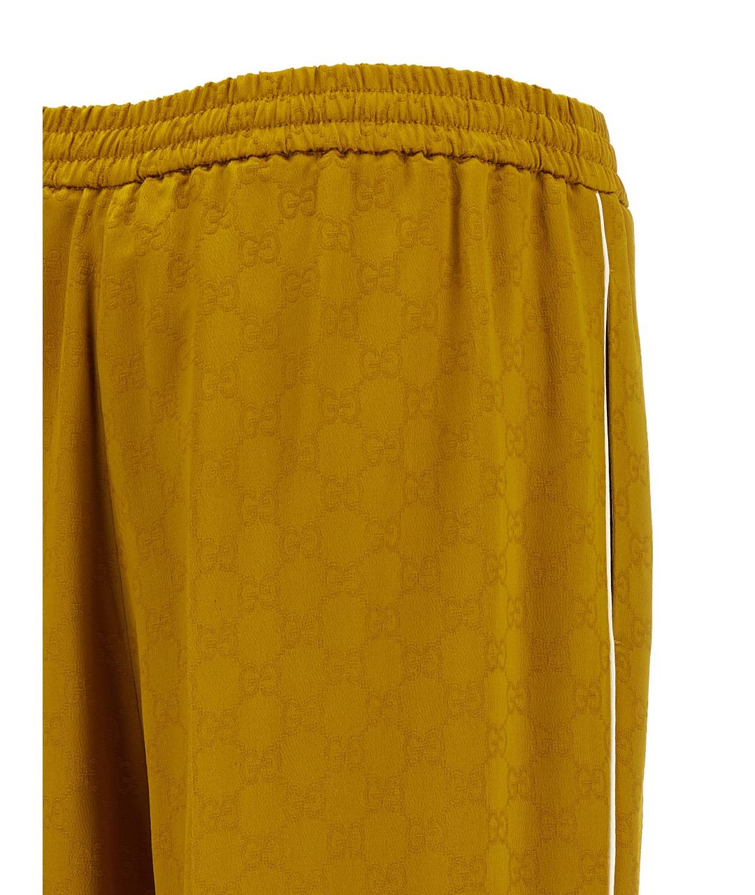 GUCCI Горчичные прямые брюки, фото 5