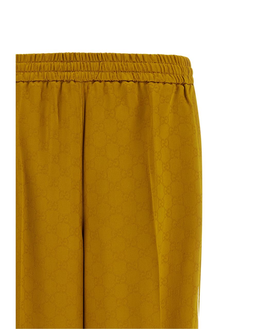 GUCCI Горчичные прямые брюки, фото 4