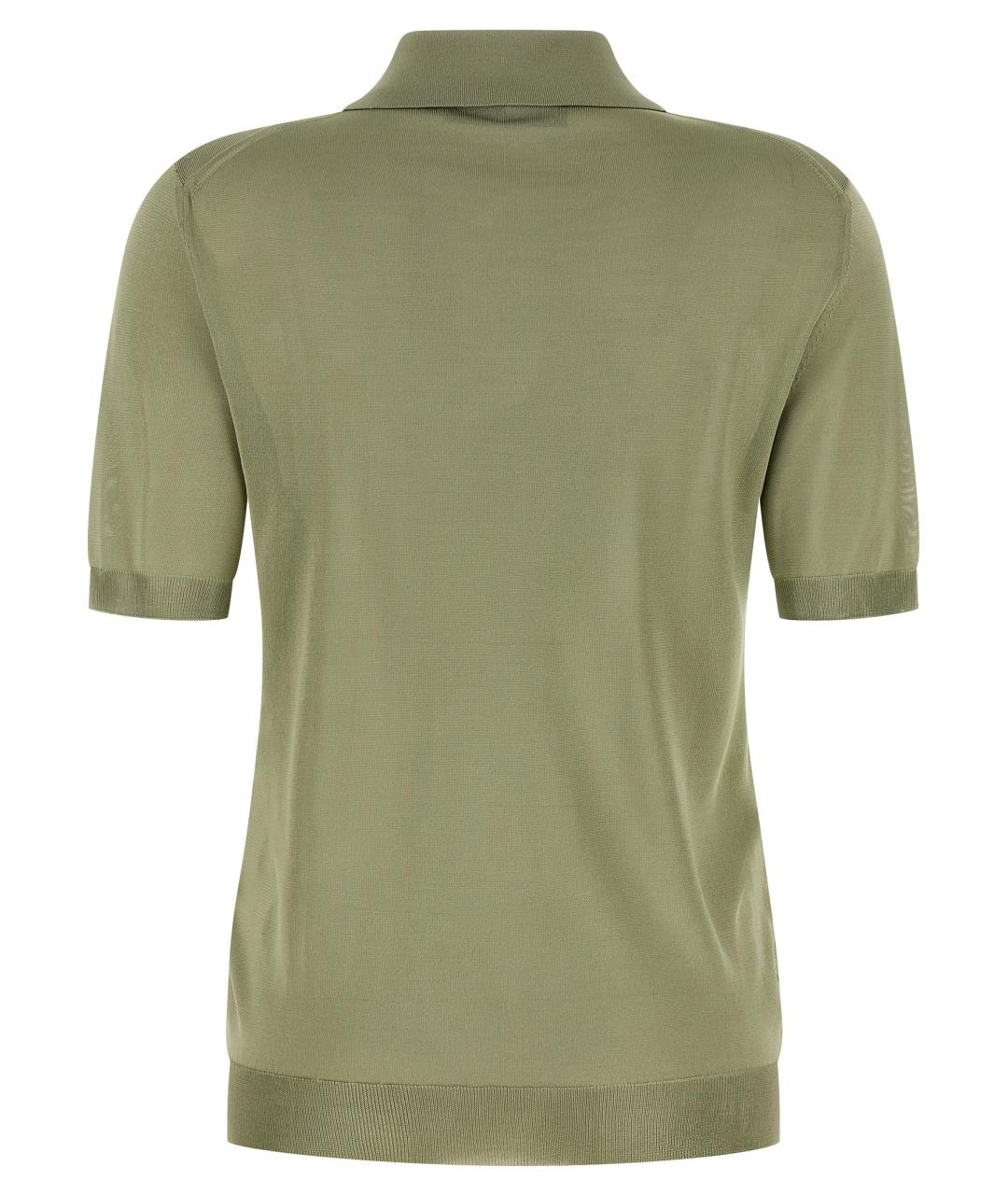 FENDI Зеленая вискозная футболка, фото 2