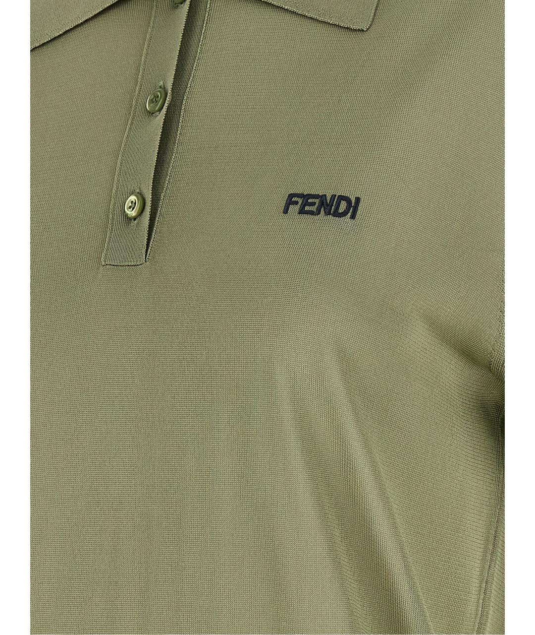 FENDI Зеленая вискозная футболка, фото 4