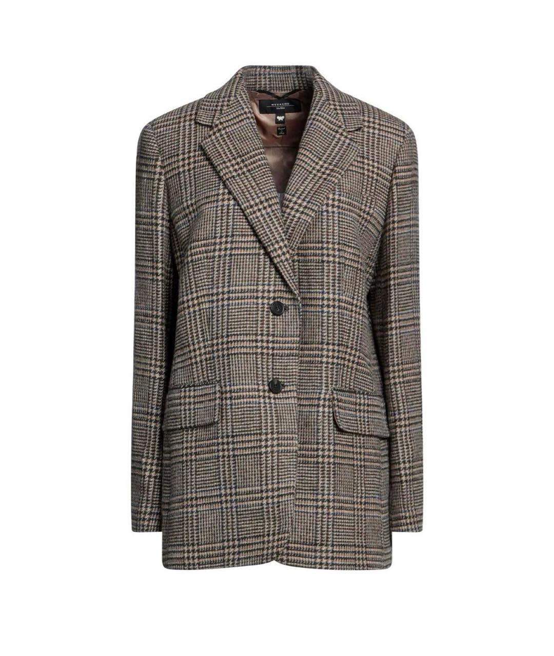 WEEKEND MAX MARA Коричневый шерстяной жакет/пиджак, фото 8