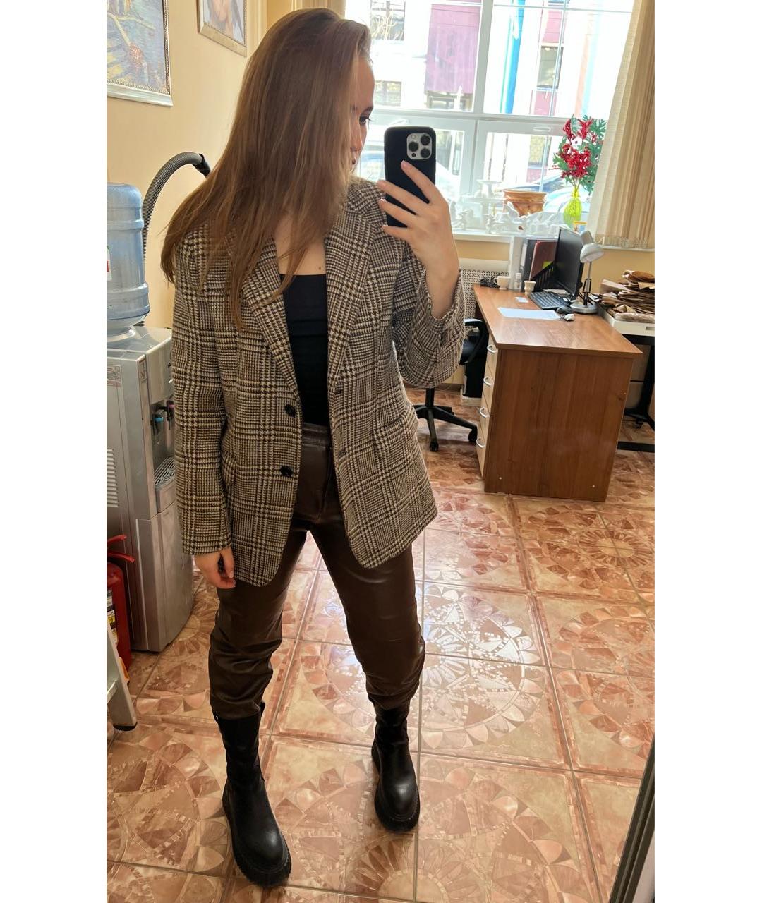 WEEKEND MAX MARA Коричневый шерстяной жакет/пиджак, фото 7