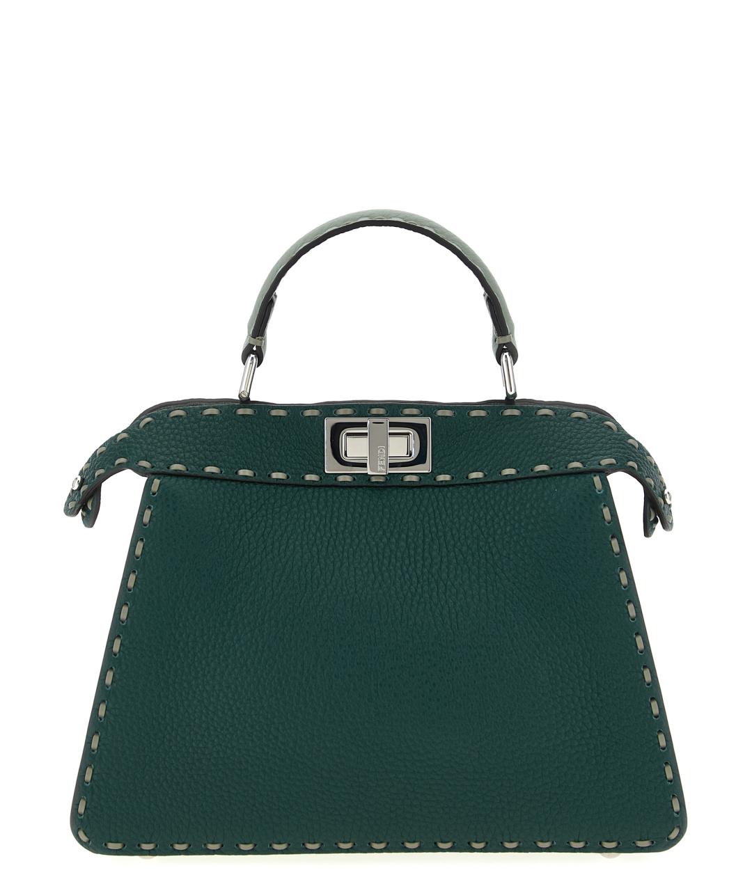 FENDI Зеленая кожаная сумка тоут, фото 1